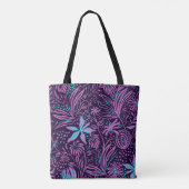 Moderne dunkelviolette Blumengestaltung Tasche (Rückseite)