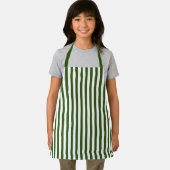 Moderne dunkelwaldgrüne und weiße vertikale Streif Schürze (Insitu)
