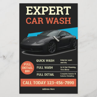 Moderne dunkle Auto-Detailing-Promo-Layout Flyer