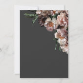 Moderne dunkle Blume blüht Black Bridal Brunch Einladung (Rückseite)