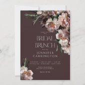 Moderne dunkle Blume blüht Burgund Bridal Brunch Einladung (Vorderseite)