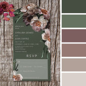 Moderne dunkle Blume blüht grün ohne Abendessen All In One Einladung