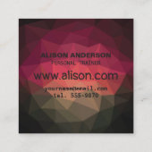 Moderne dunkle Farben, trendige Design-Business Quadratische Visitenkarte (Rückseite)