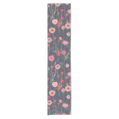 Moderne dunkle Flora Kurzer Tischläufer (Vorderseite)