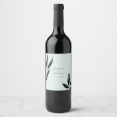 Moderne dunkle Foliage Personalisiert Minze Weinetikett (Vorderseite)