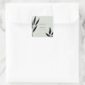 Moderne dunkle Foliage Quadratischer Aufkleber (Tasche)