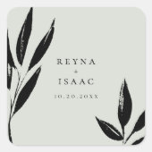 Moderne dunkle Foliage Quadratischer Aufkleber (Vorderseite)