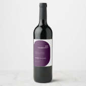 Moderne, dunkle Geometrie, Lila Hochzeit Weinetikett (Vorderseite)