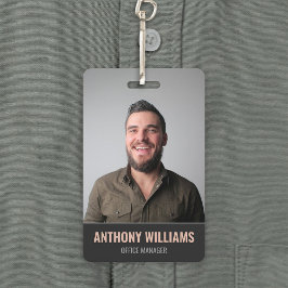 Moderne dunkle, große Foto Mitarbeiter ID Ausweis