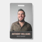 Moderne dunkle, große Foto Mitarbeiter ID Ausweis (Vorderseite)