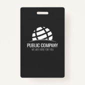 Moderne dunkle, große Foto Mitarbeiter ID Ausweis (Rückseite)