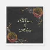 Moderne dunkle Herbstwoche Rose Goth Wedding Serviette (Vorderseite)