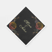 Moderne dunkle Herbstwoche Rose Goth Wedding Serviette (Ecke)