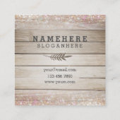 Moderne dunkle hölzerne quadratische visitenkarte (Rückseite)