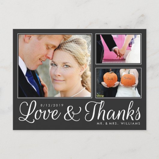 Moderne dunkle Liebe dank Postkarte mit 3 Foto Hoc (Vorderseite)