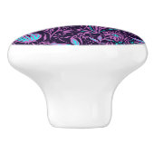 Moderne dunkle lila Blumenmuster Keramikknauf (Seitenansicht)