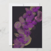 Moderne, dunkle, Lila Orchideenhochzeit Einladung (Rückseite)