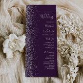 Moderne, dunkle Lila Silber Glitzer Edge Wedding