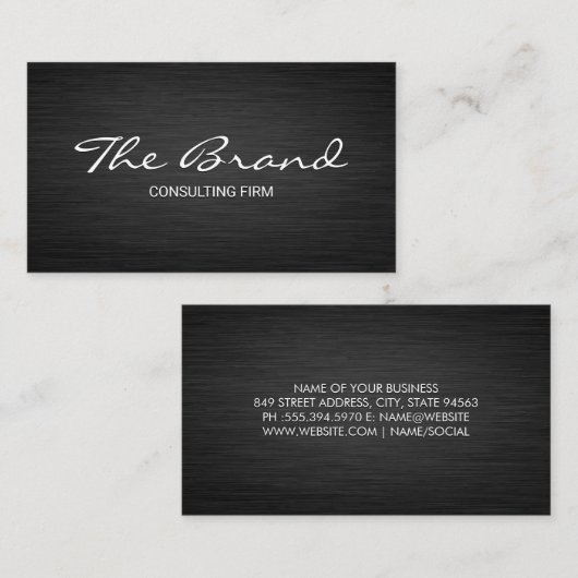 Moderne dunkle Metallic | Kurze Visitenkarte (Vorne/Hinten)