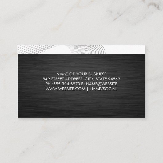 Moderne dunkle Metallic | Moderner Hintergrund Visitenkarte (Rückseite)