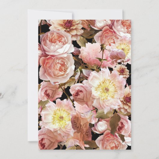 Moderne dunkle Moody Blush Pink Script Blues Hochz Einladung (Rückseite)