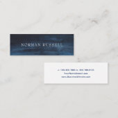 Moderne dunkle Navy Blue Watercolor Wash Mini Visitenkarte (Vorne/Hinten)