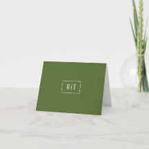 Moderne dunkle Olive-Grün-Weiß-Monogramm einfach