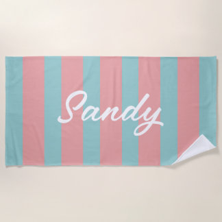 Moderne dunkle rosa und blaue benutzerdefinierte N Strandtuch