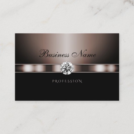 Moderne dunkle Rose Gold und Schwarz mit Rhineston Visitenkarte (Vorderseite)