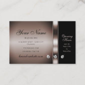 Moderne dunkle Rose Gold und Schwarz mit Rhineston Visitenkarte (Rückseite)
