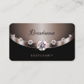 Moderne dunkle Rose Golden Luminous Imitats Rhines Visitenkarte (Vorderseite)