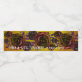 Moderne dunkle Rose in Goldwasserfarbe Wasserflaschenetikett (Einzelnes Label)