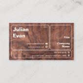 Moderne dunkle Shade Wood Grain Fett Typografie Ha Visitenkarte (Rückseite)