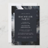Moderne dunkle Smoky Gray Elegante Bachelor Party Einladung (Vorderseite)