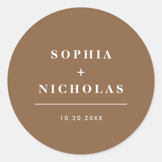 Moderne Dunkle Taupe Ein perfektes Wochenende in L Runder Aufkleber (Vorderseite)