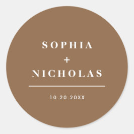 Moderne Dunkle Taupe Ein perfektes Wochenende in L Runder Aufkleber