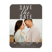 Moderne Dunkle Taupe Save the Date Hochzeitsfeier Magnet (Vertikal)