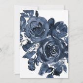 Moderne dunkle Tinte Blue Floral Bouquet Wedding Einladung (Rückseite)