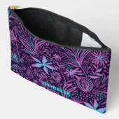 Moderne dunkle violette Blumeneinzelmuster Zubehörtasche (Offen)
