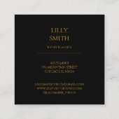 Moderne dunkle Visitenkarte - Blumenmuster (Rückseite)