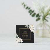 Moderne dunkle Visitenkarte - Blumenmuster (Stehend Vorderseite)