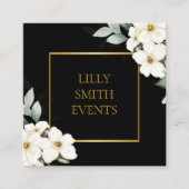 Moderne dunkle Visitenkarte - Blumenmuster (Vorderseite)