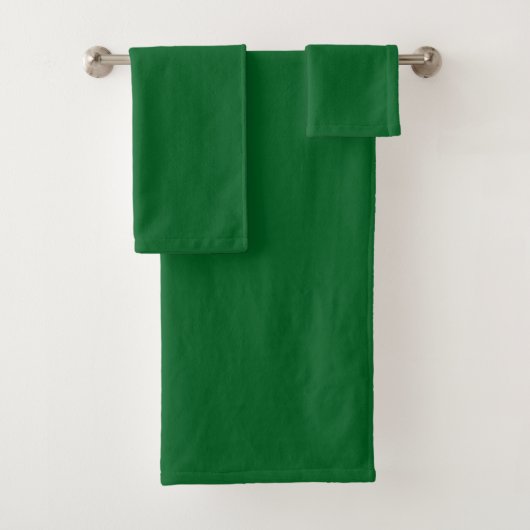 Moderne dunkle Waldgrün-Einfarbig Badhandtuch Set (Insitu)
