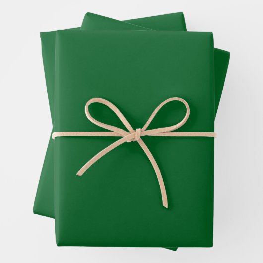 Moderne dunkle Waldgrün-Einfarbig  Geschenkpapier Set (Beispiel)