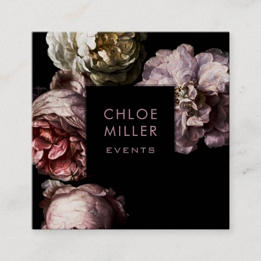 Moderne dunkles Schwarz-quadratische mit Quadratische Visitenkarte (Vorderseite)