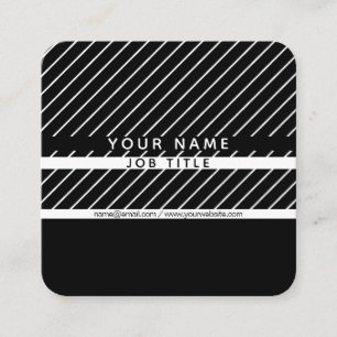 Moderne dünne gestreifte Minimalistische Quadratische Visitenkarte