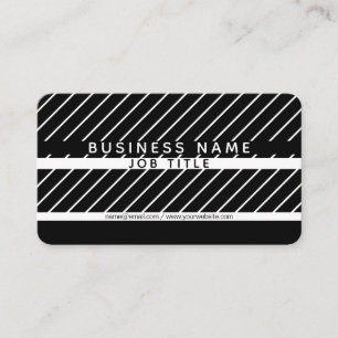 Moderne dünne gestreifte minimalistische Schwarz-W Visitenkarte