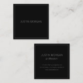 Moderne dünne Rahmen und Ihr Name | Dark Gray & Gr Quadratische Visitenkarte (Vorne/Hinten)