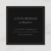 Moderne dünne Rahmen und Ihr Name | Dark Gray & Gr Quadratische Visitenkarte (Rückseite)