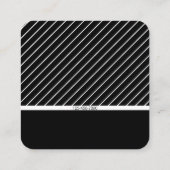 Moderne dünne Streifen minimalistisch Quadratische Visitenkarte (Rückseite)